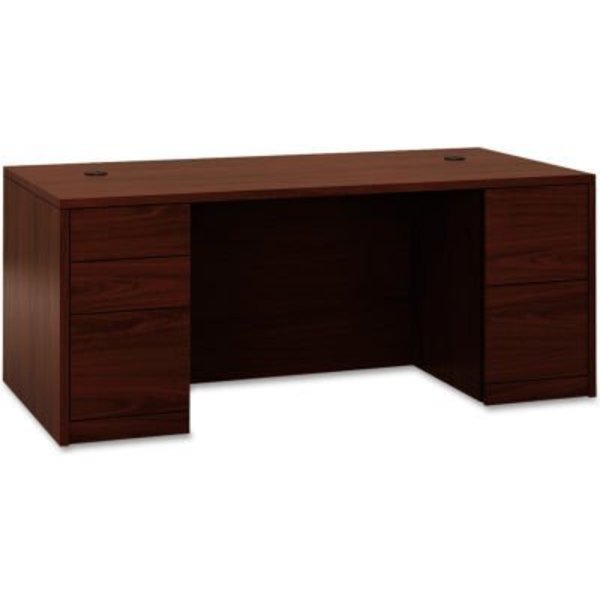 Hon HON Wood Desk - Full Height Pedestals - 72inW x 36inD x 29-1/2inH - Mahogany - 10500 Series HON105890NN